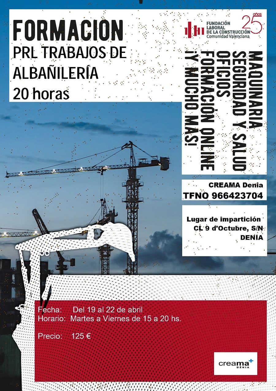 PRL Trabajos de Albañilería, 20 horas